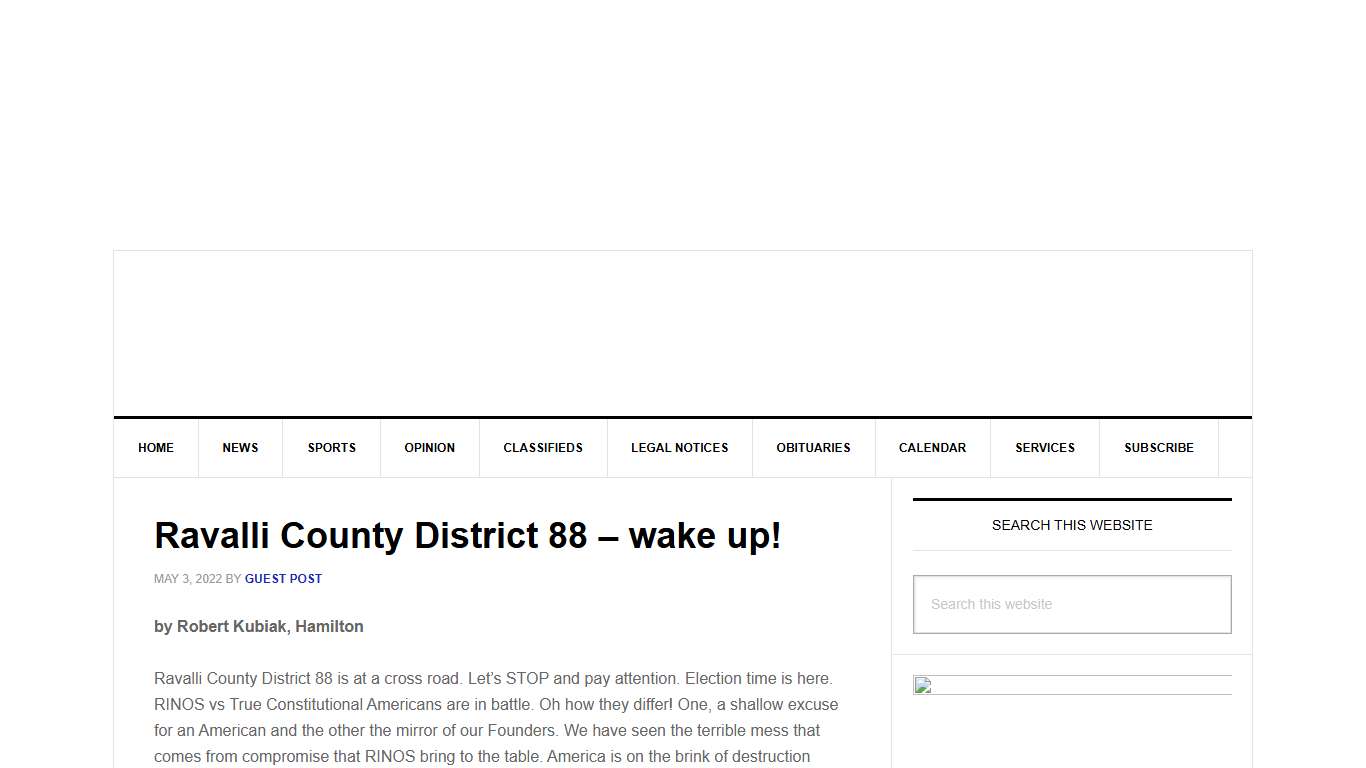 Ravalli County District 88 - wake up! - Bitterroot Star